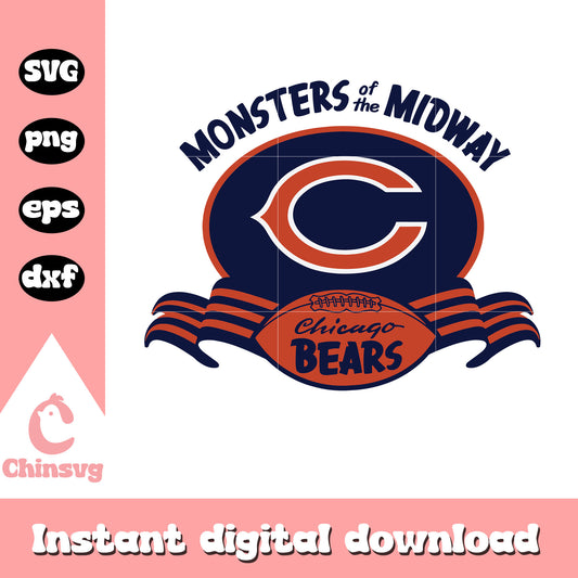 Nfl chicago bears monster of the midway svg, nfl chicago bears team svg