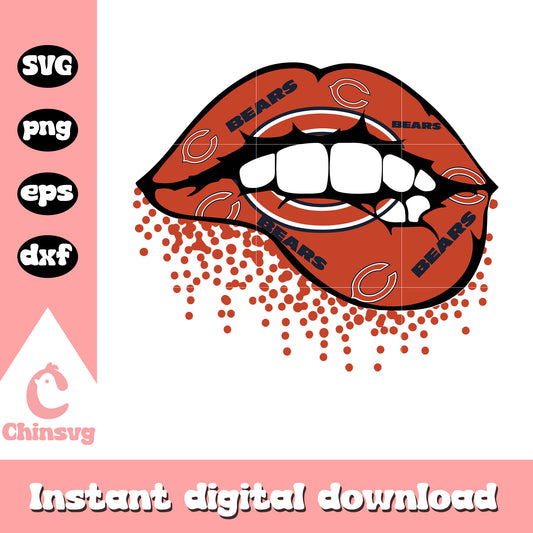 Nfl chicago bears sexy lips svg, chicago bears nfl logo svg
