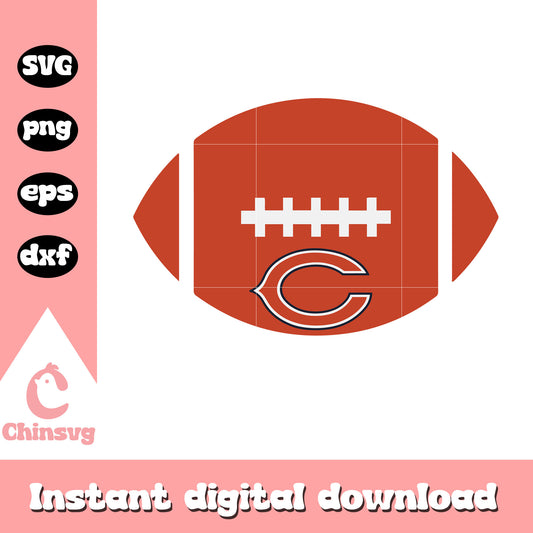 Nfl chicago bears team ball shape svg, chicago bears football team svg
