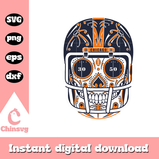 Nfl chicago bears team helmet art svg, chicago bears football helmet svg