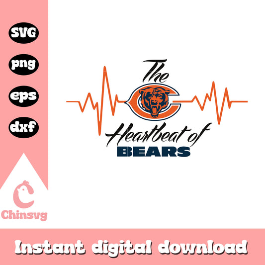 Nfl chicago bears the heartbeat of bears svg, chicago bears old logo svg