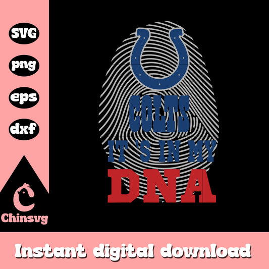 Nfl colts it's in my dna fingerfrint design svg, colts nfl svg