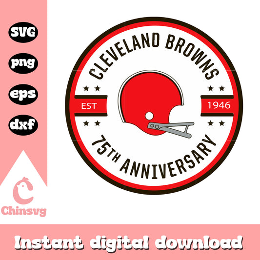 Nfl football cleveland browns 75th anniversary svg, nfl cleveland svg