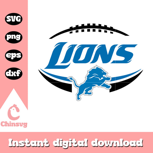 Nfl football detroit lions design svg, detroit lions logo images free​ svg