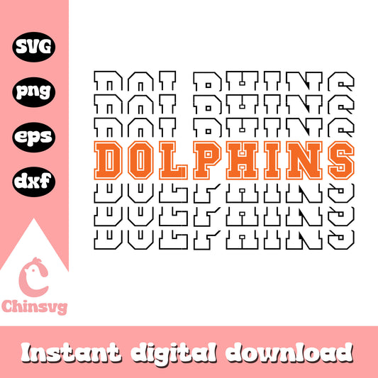 Nfl football dolphins team font design svg, miami dolphins svg