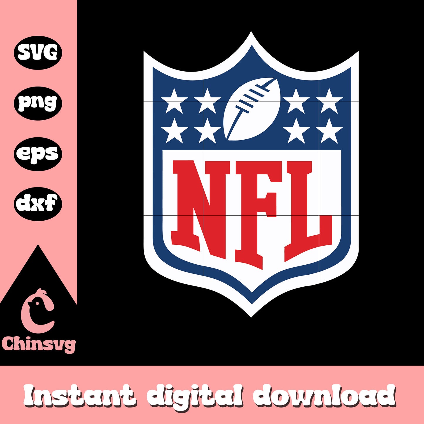 Nfl football logo design svg, rugby ball svg, nfl svg