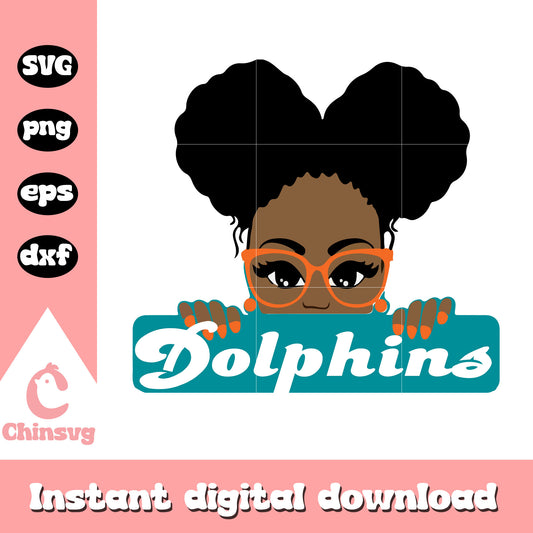 Nfl football miami dolphins fan girl svg, dolphins nfl football svg
