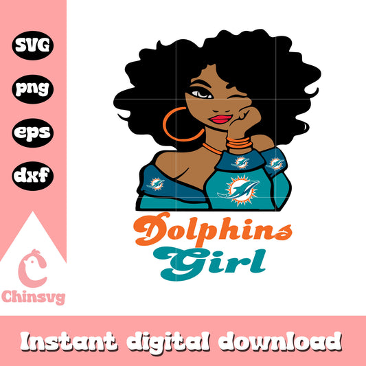 Nfl football miami dolphins girl design svg, dolphin nfl svg
