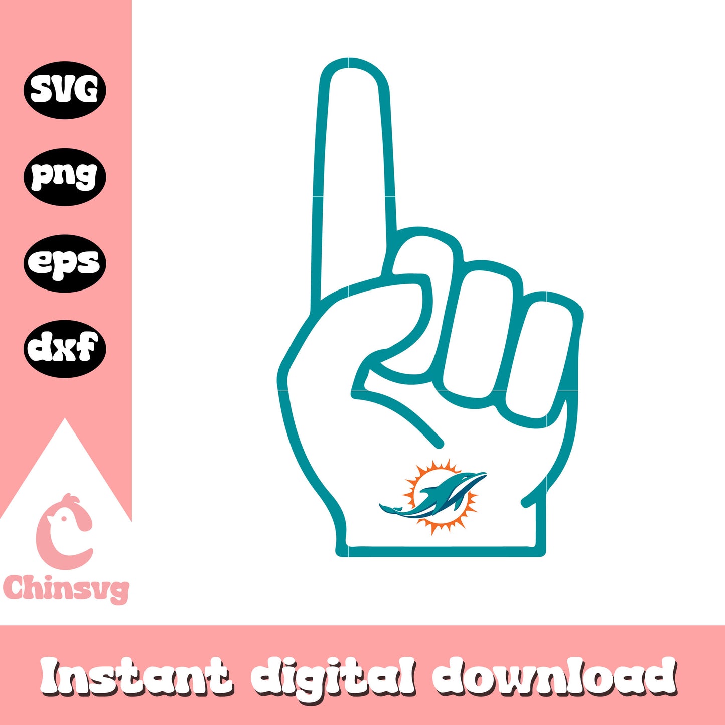 Nfl football miami dolphins number one svg, miami dolphins nfl logo svg