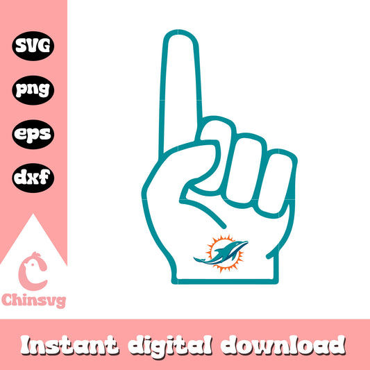 Nfl football miami dolphins number one svg, miami dolphins nfl logo svg