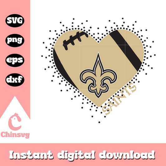 Nfl football new orleans saints heart svg, no saints logo​ svg