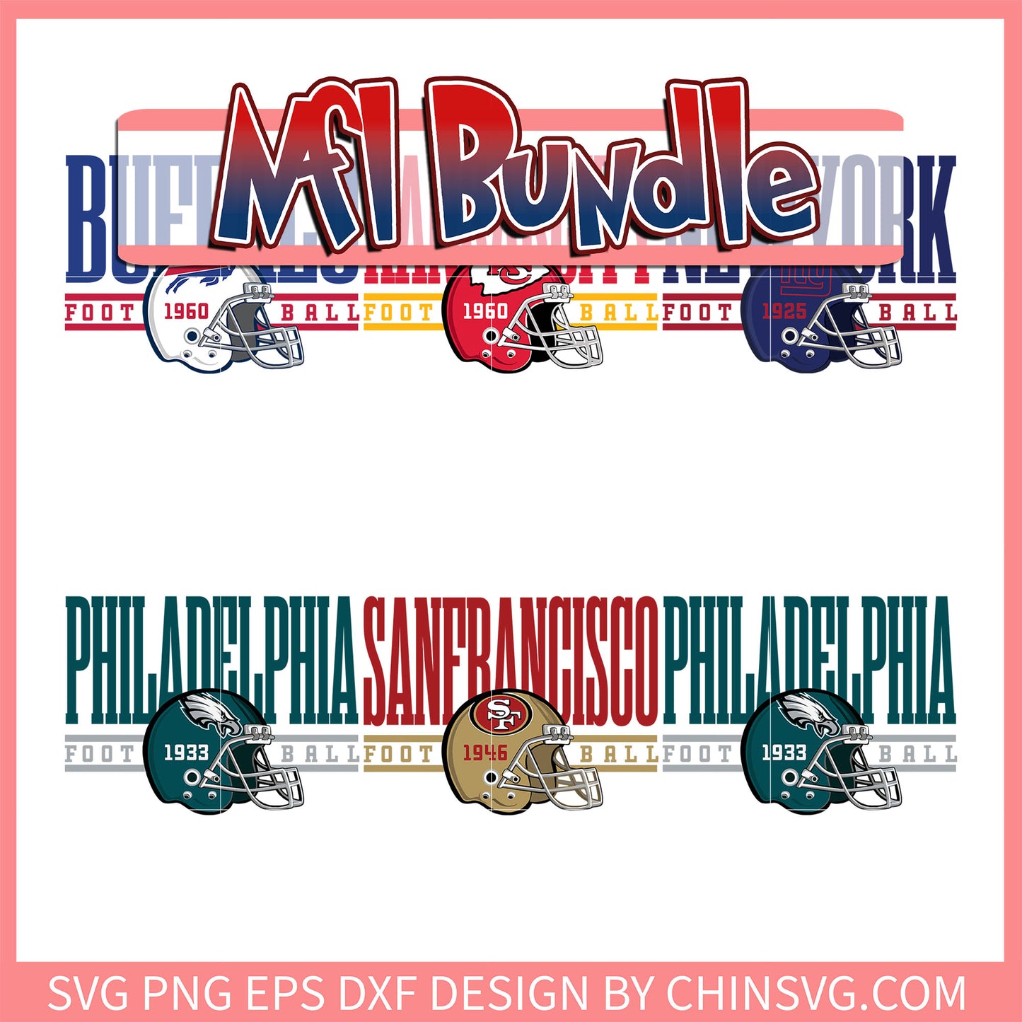 Nfl helmet logo football bundle svg, nfl simuler svg