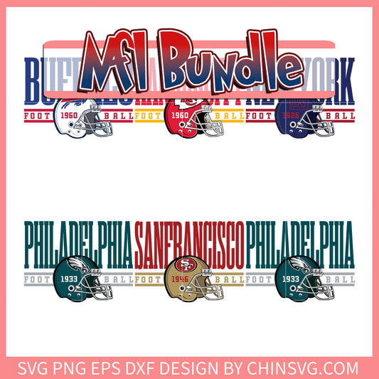 Nfl helmet logo football bundle svg, nfl simuler svg