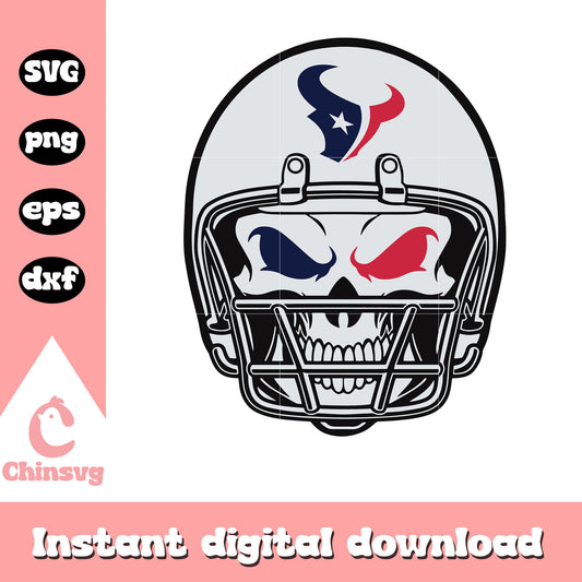 Nfl houston texans team skull design svg, houston texans white helmet svg