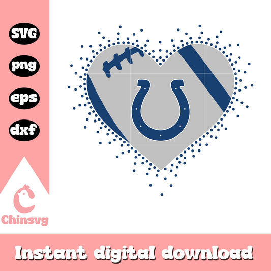 Nfl indianapolis colts heart ball svg, indianapolis nfl svg