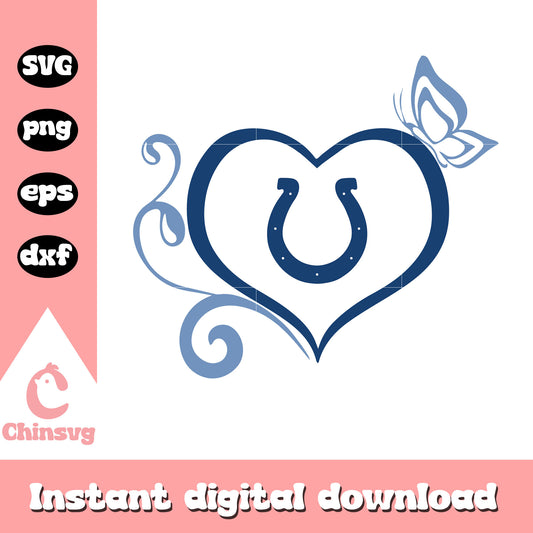 Nfl indianapolis colts heart butterfly svg, colts football team svg