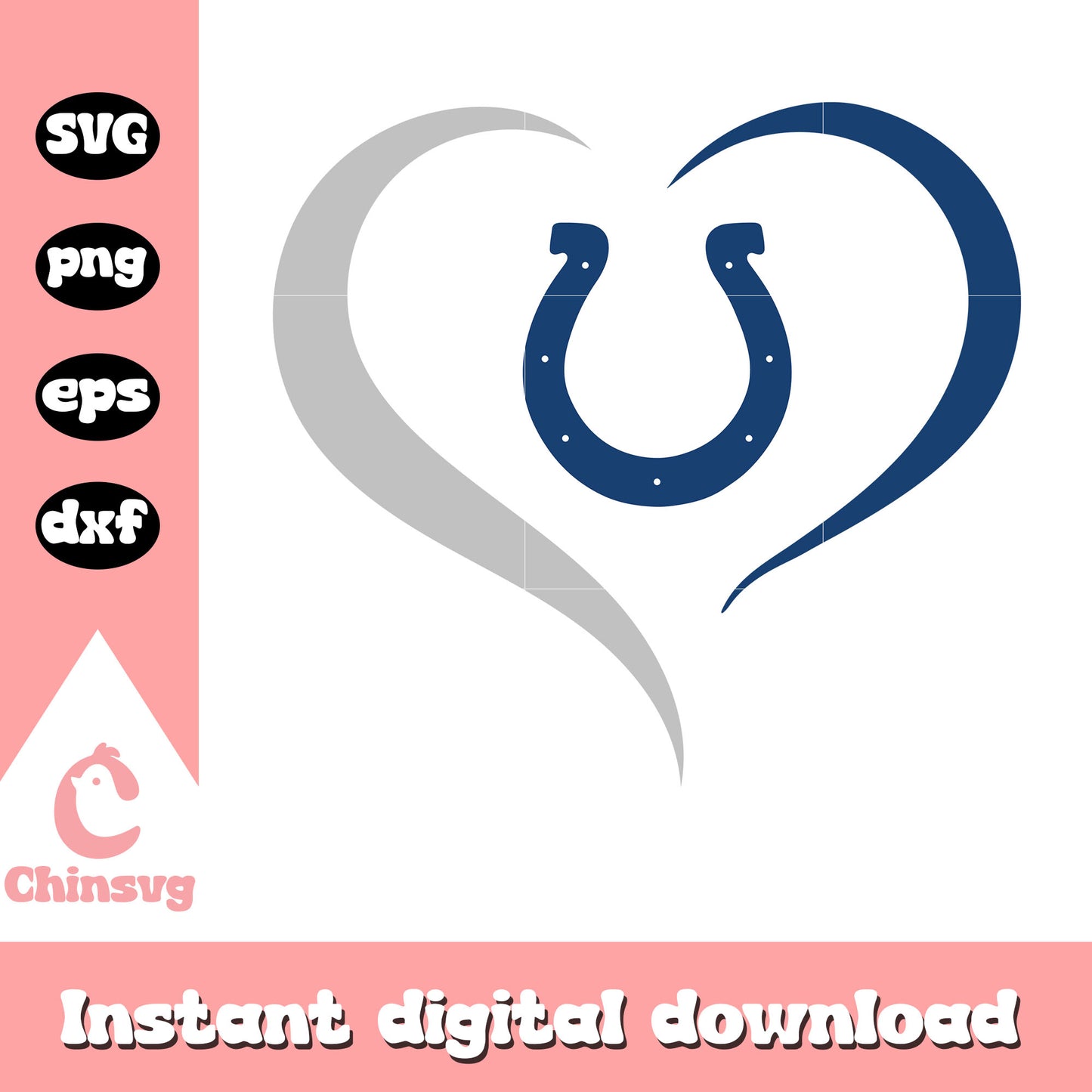 Nfl indianapolis colts heart logo design svg, indianapolis nfl team svg
