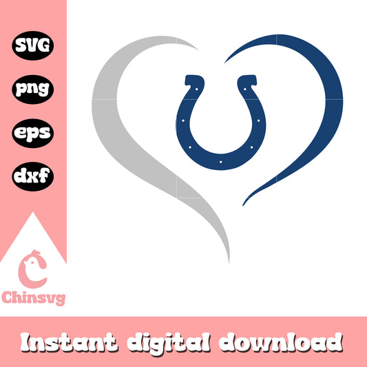 Nfl indianapolis colts heart logo design svg, indianapolis nfl team svg