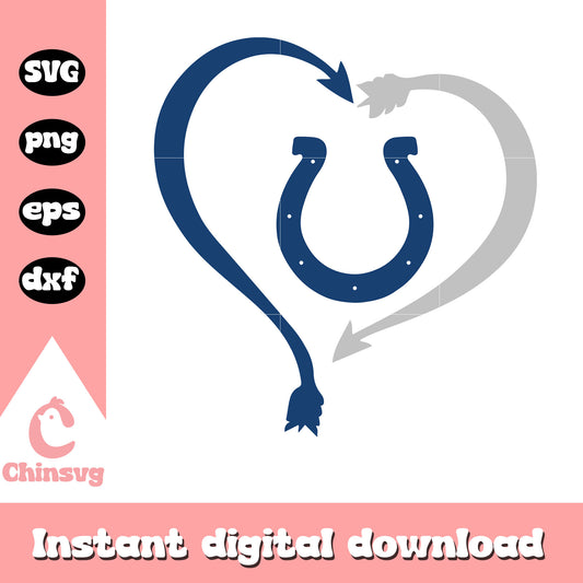 Nfl indianapolis colts heart shape svg, colts nfl team svg