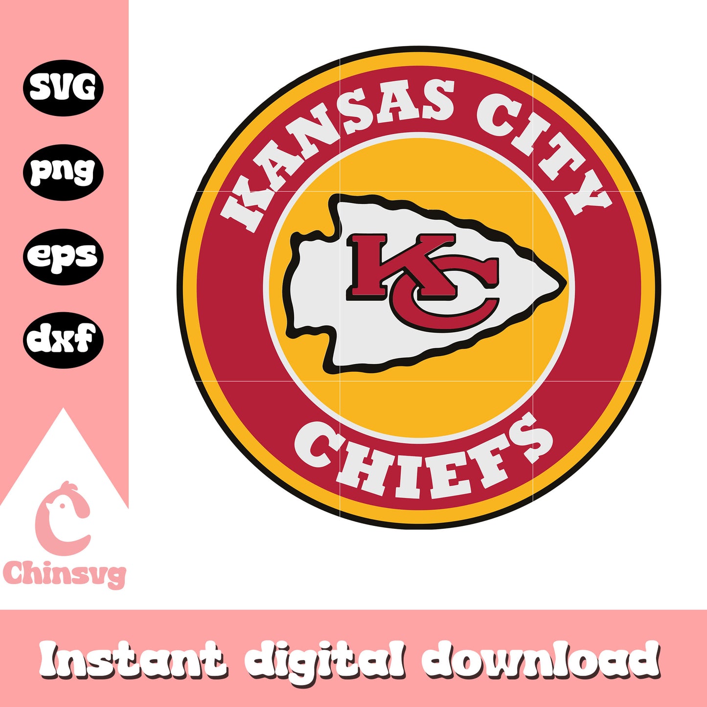 Nfl kansas city chiefs football kc logo svg, nfl team kansas city chiefs svg