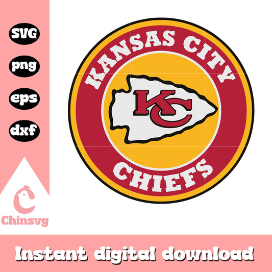 Nfl kansas city chiefs football kc logo svg, nfl team kansas city chiefs svg