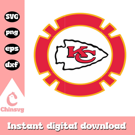 Nfl kc chiefs american football clipart svg, nfl team kansas city svg