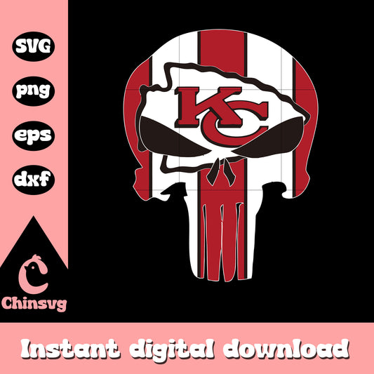 Nfl kc chiefs american football skull symbol svg, kansas city chiefs football svg