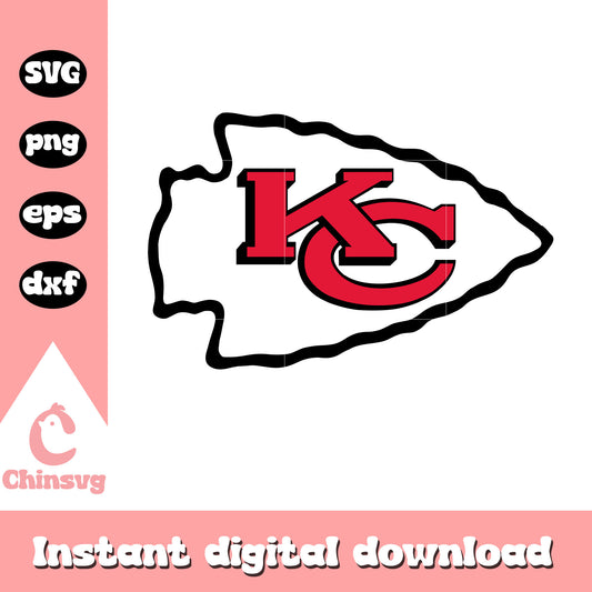 Nfl kc chiefs american football team logo svg, nfl teams kansas city chiefs svg