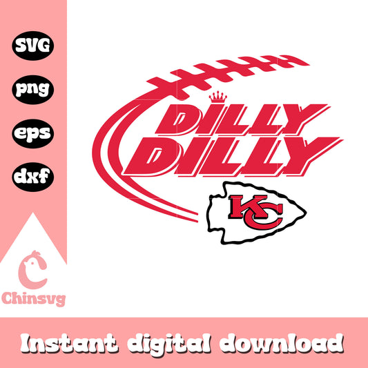 Nfl kc chiefs dilly dilly design svg, cool kansas city chiefs logos svg