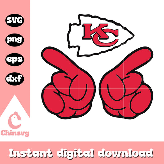 Nfl kc chiefs hand logo design svg, kansas city chiefs nfl logo svg