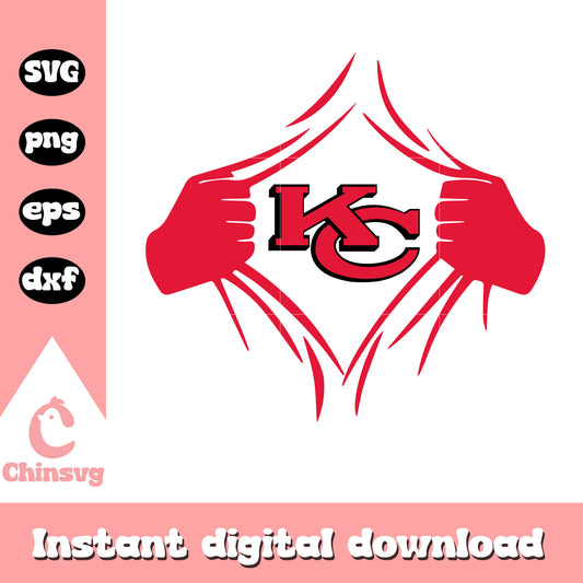 Nfl kc chiefs in my heart design svg, kansas city chiefs logo image svg