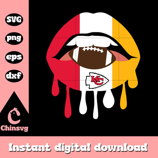 Nfl kc chiefs lips art svg, nfl football kansas city svg