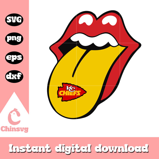 Nfl kc chiefs tongue logo design svg, nfl kansas city chiefs logo svg