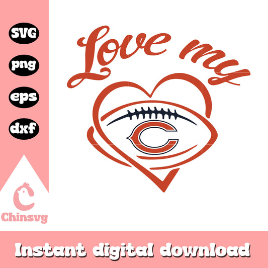 Nfl love my chicago bears svg, new chicago bears logo svg