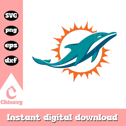 Nfl miami dolphins football team logo svg, miami dolphins svg