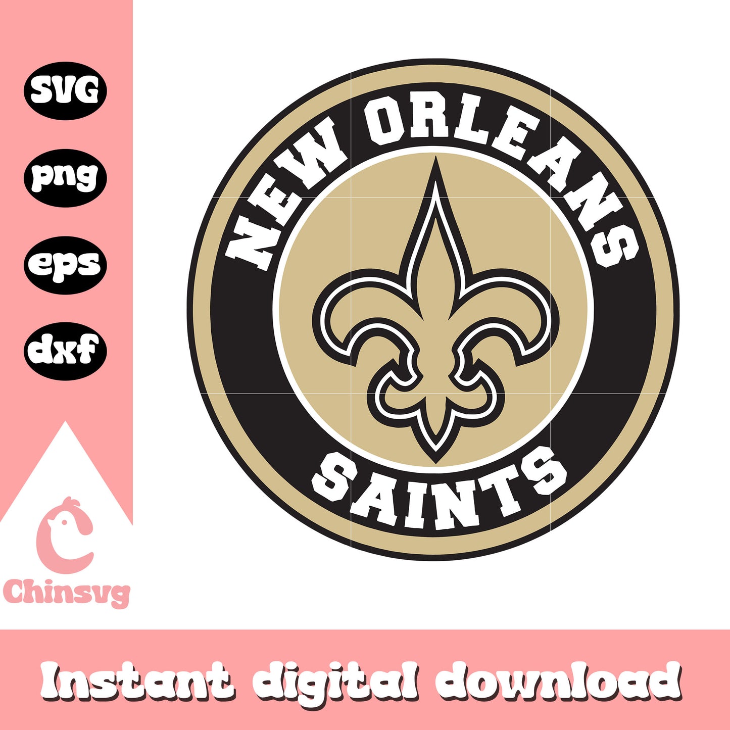 Nfl new orleans saints circle logo art svg, new orleans saints logo svg