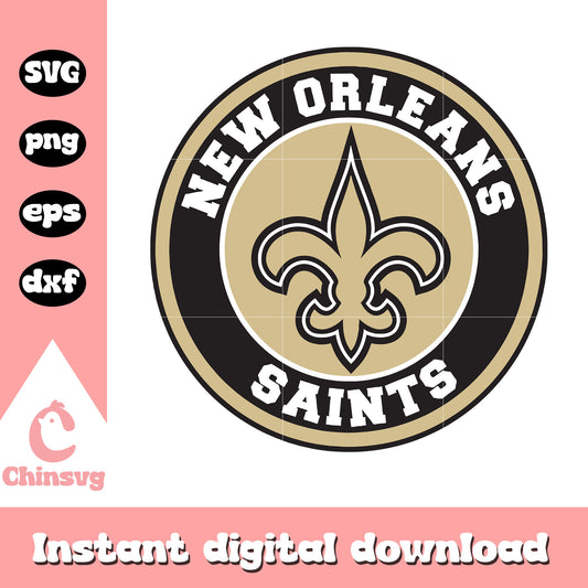 Nfl new orleans saints circle logo art svg, new orleans saints logo svg