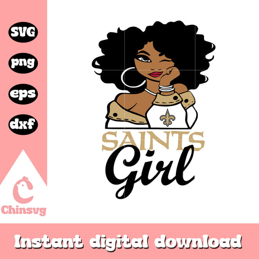 Nfl new orleans saints girl design svg, new orleans saints football svg