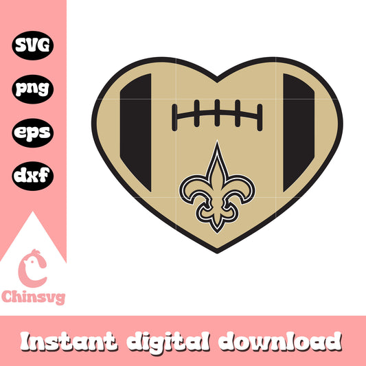 Nfl new orleans saints heart ball svg, new orleans saints logo images​ svg