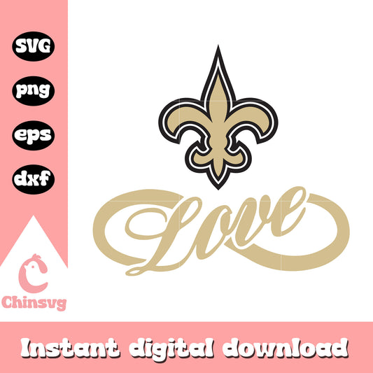 Nfl new orleans saints love forever design svg, new orleans saints nfl logos svg