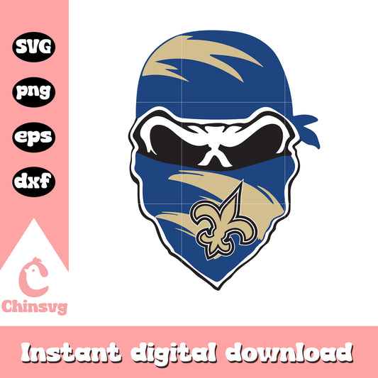 Nfl new orleans saints masked skull svg, nfl team new orleans saints svg