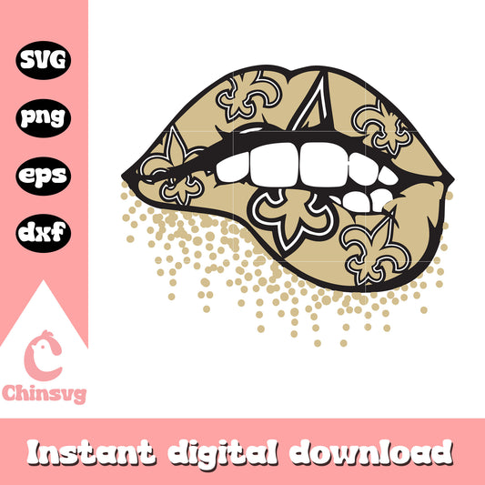 Nfl new orleans saints sexy lips svg, new orleans saints football logo svg