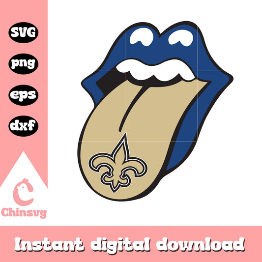 Nfl new orleans saints tongue logo svg, new orleans saints team svg