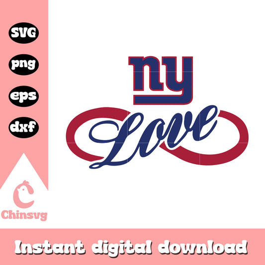 Nfl new york giants ny love design svg, ny giants ny svg