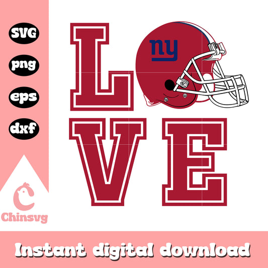 Nfl new york giants team love helmet svg, ny giants football helmet svg