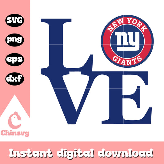 Nfl new york giants team love logo svg, ny football giants logo svg