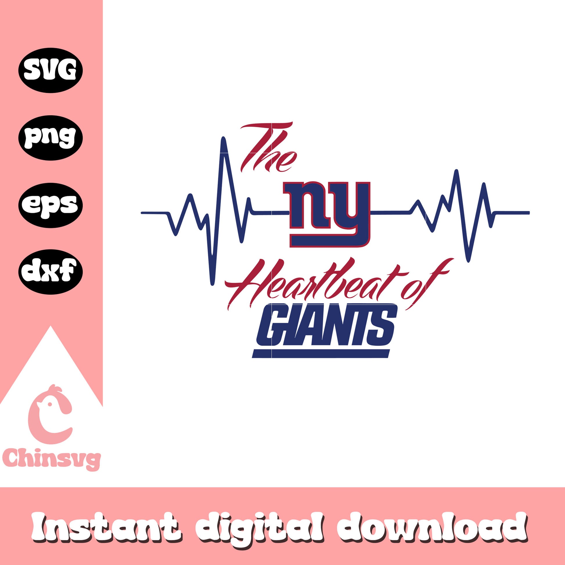 Nfl new york giants the heartbeat of giants svg, ny giants svg