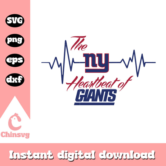 Nfl new york giants the heartbeat of giants svg, ny giants svg