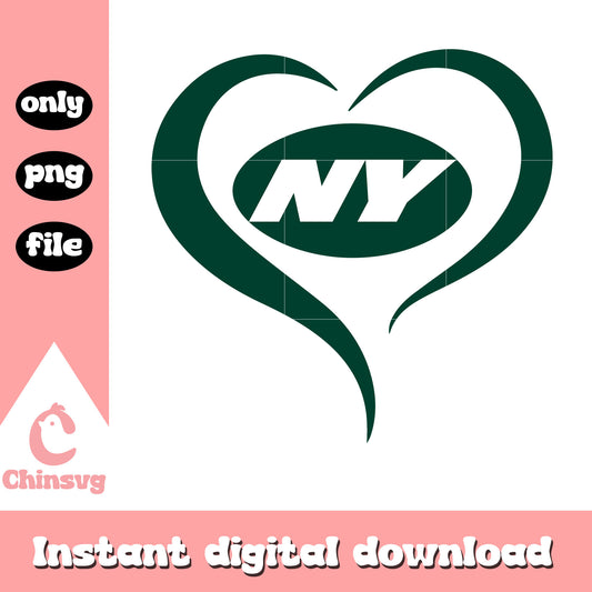 Nfl ny new york jets heart svg, new york jets football logo​ svg