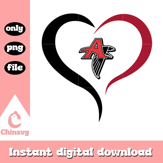 Nfl sport atlanta falcons heart shaped logo svg, new atlanta falcons logo svg